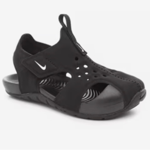 Nike Sunray Protect 2 Kids Black Open-Toe Sandals Size 13C - Picture 1 of 8